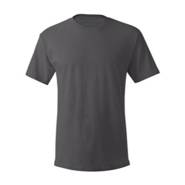 charcoal heather plain blank t shirt front